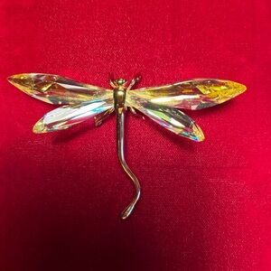 Daniel Swarovski Retired Crystal Dragonfly Brooch in Original Box.